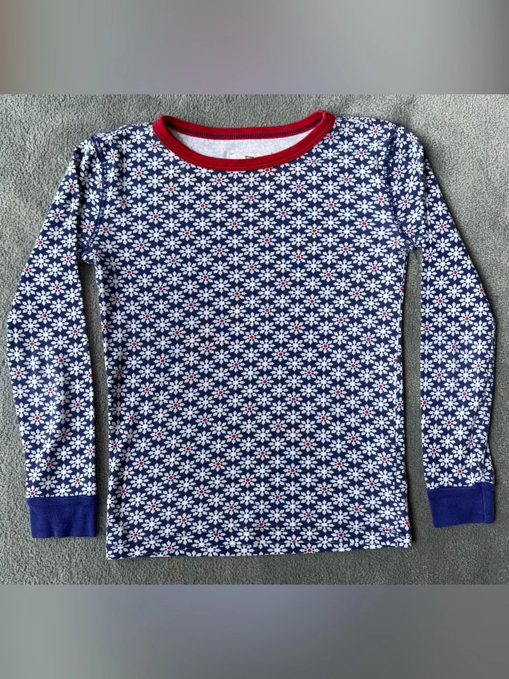 Crewcuts Navy and Red Snowflake-Print Kids Pajama Set